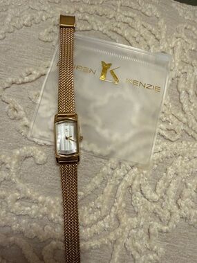 Lauren Kenzie Gold-Tone Mesh Bracelet Watch for Women